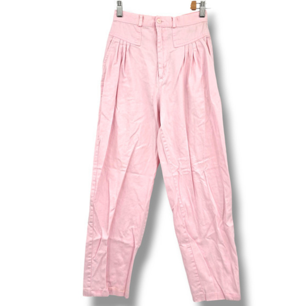 Averroe Women's Juniors High Rise Pleat Waist Taper Leg Pants Pink‎ Size 9/10